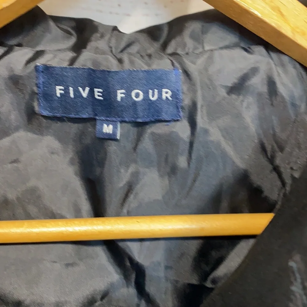 Men's black Five Four brand hooded jacket - zip front with pockets Medium - Picture 3 of 10